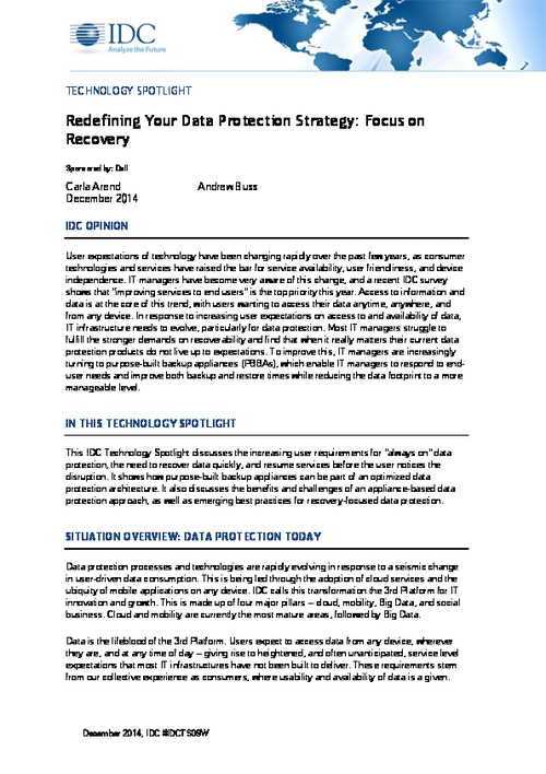 Redefining Your Data Protection Strategy: Focus on Recovery