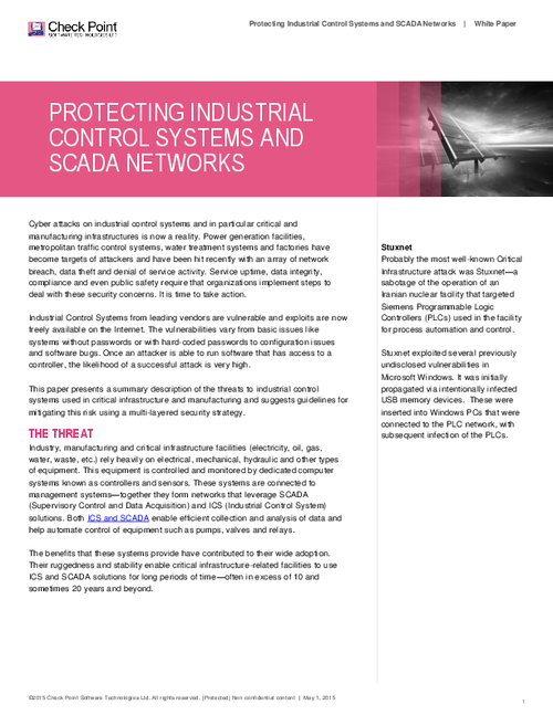 Protecting Industrial Control Systems and SCADA Networks