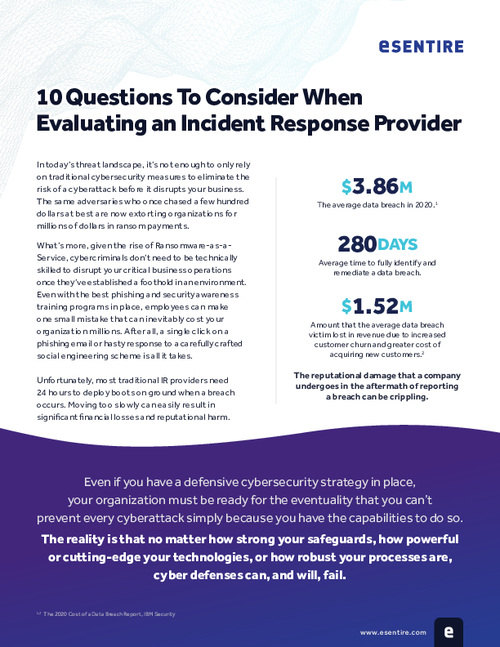 10 Questions for Evaluating an Incident Response Provider