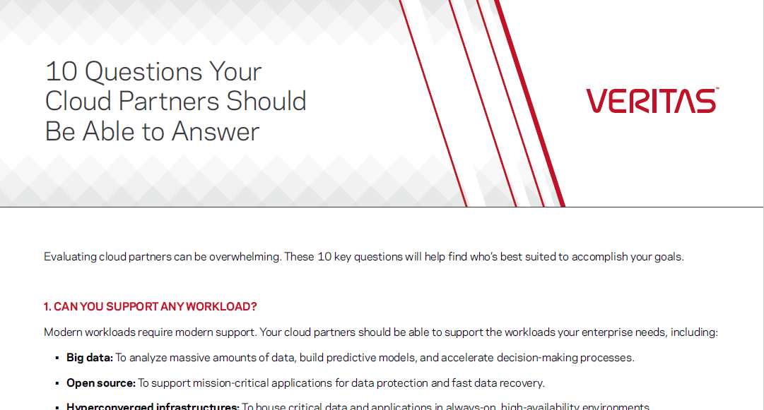 Learn The 10 Questions Your Cloud Partners Should Be Able to Answer