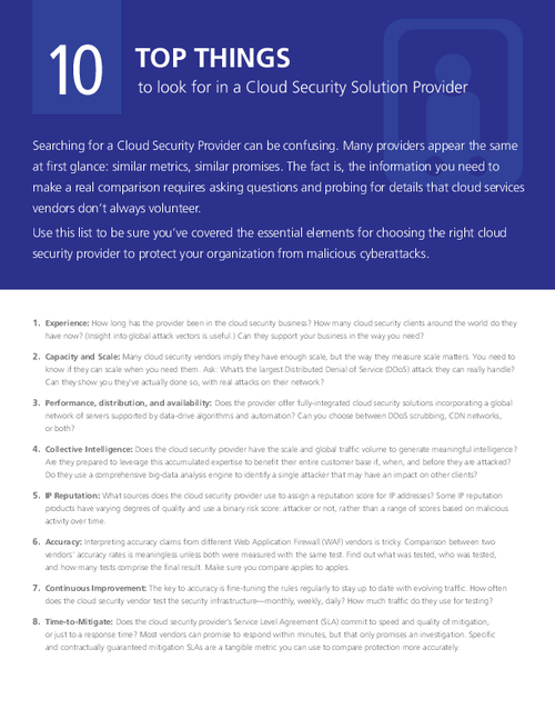 10 Top Things to Look for in a Cloud Security Solution Provider