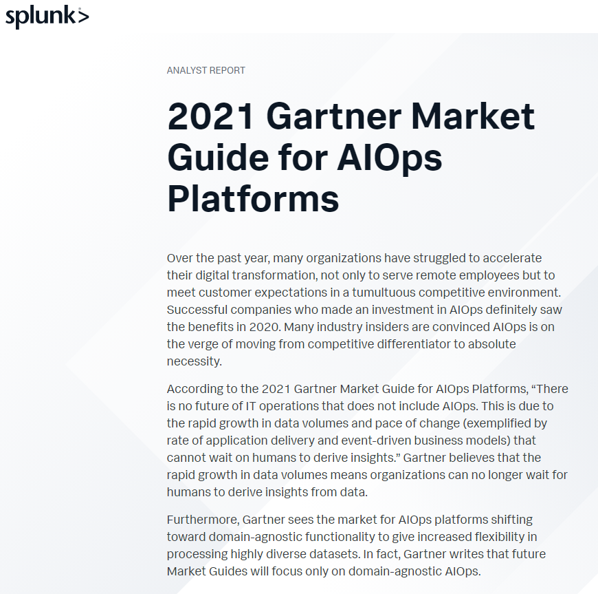 2021 Gartner Market Guide for AIOps Platforms