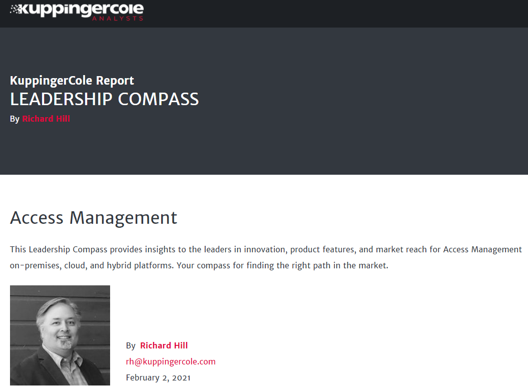 2021 KuppingerCole Leadership Compass for Access Management