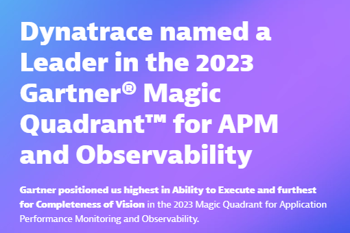 Dynatrace named a Leader in the 2023 Gartner Magic Quadrant for