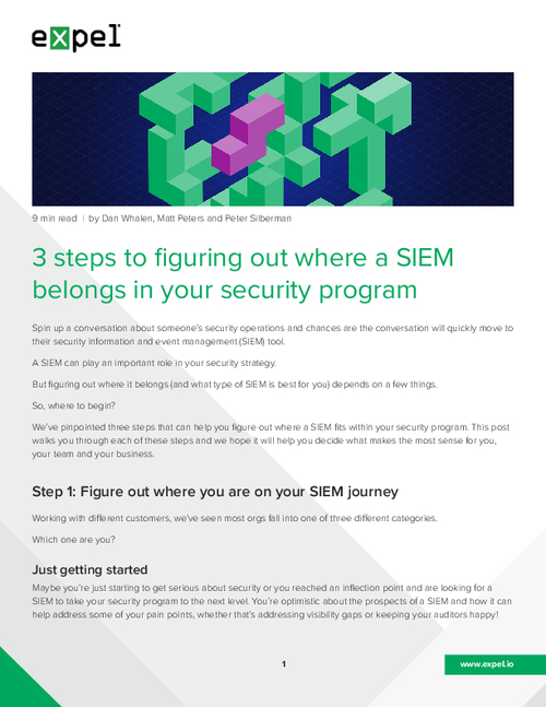 3 Steps to Figuring Out Where a SIEM Belongs in Your Security Program