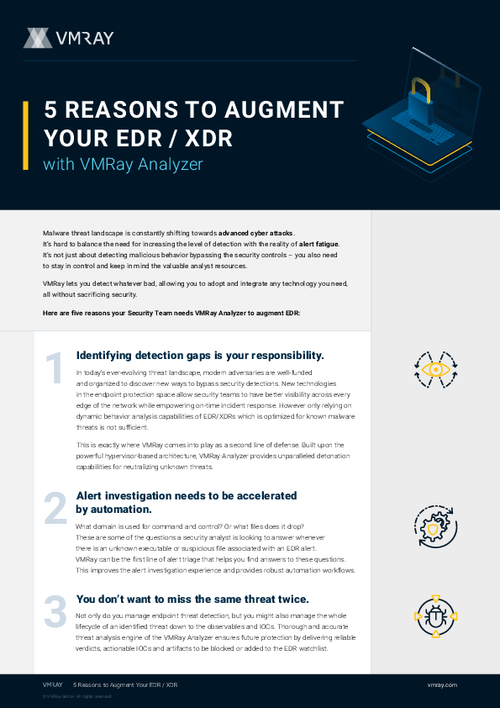 5 Reasons to Augment Your EDR/XDR