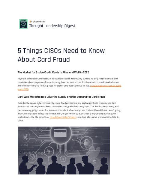 5 Things CISOs Need to Know About Card Fraud