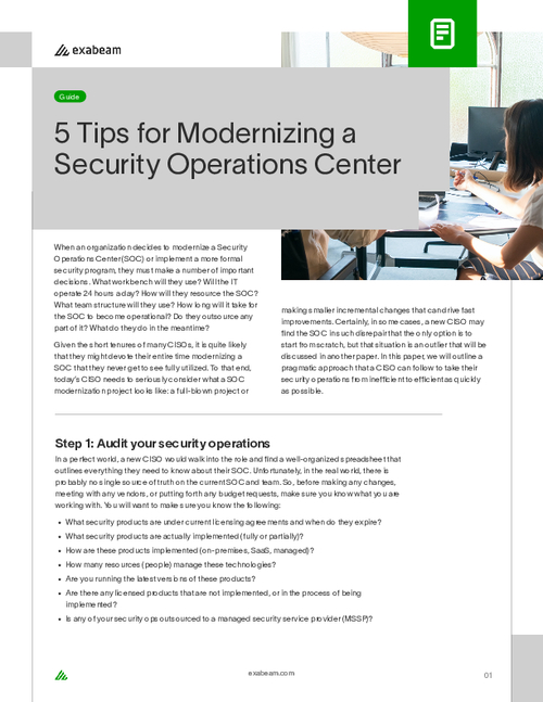 5 Tips for Modernizing a Security Operations Center