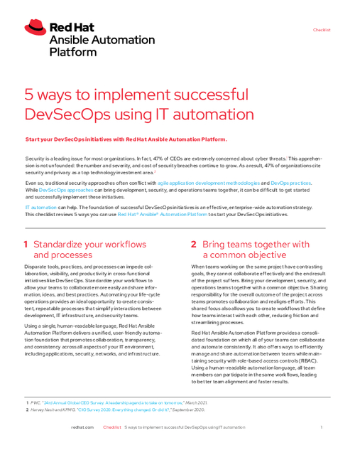 5 Ways to Implement Successful DevSecOps using IT Automation