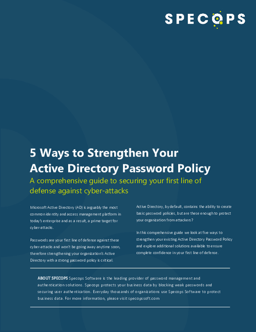 5 Ways to Strengthen Your Active Directory Password Policy