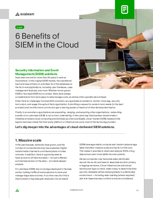 6 Benefits of SIEM in the Cloud