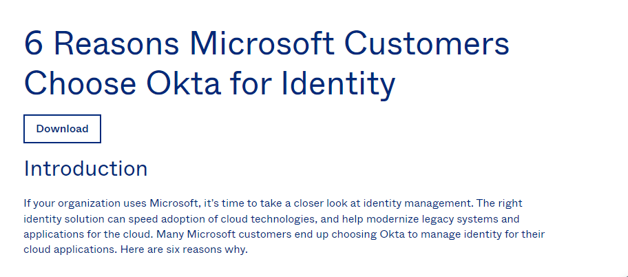 6 Reasons Microsoft Customers Choose Okta for Identity