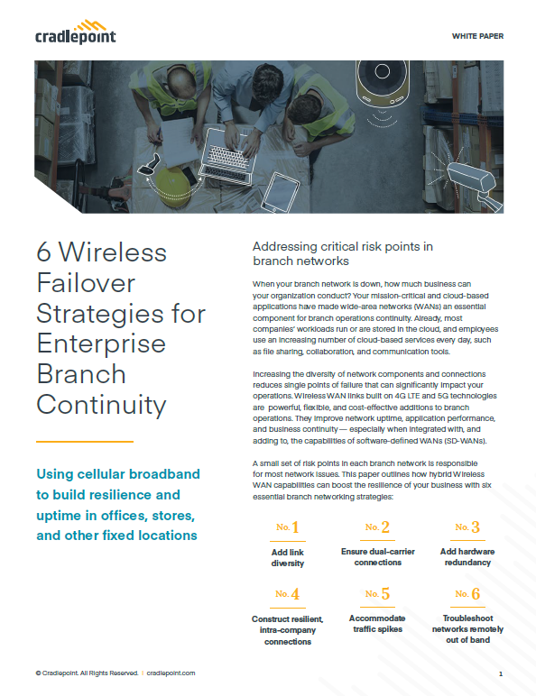 6 Wireless Failover Strategies for Enterprise Branch Continuity