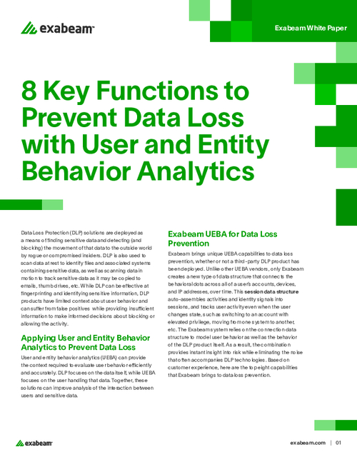 8 Key Functions to Prevent Data Loss with UEBA