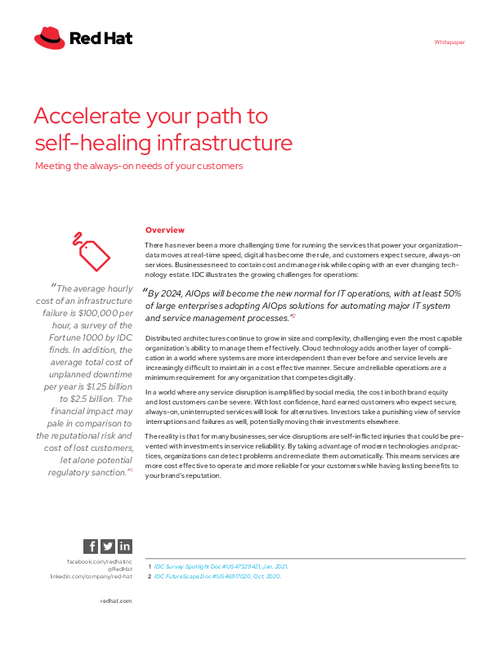 Accelerate your Path to Self-healing Infrastructure