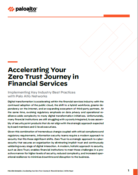 Accelerating Your Zero Trust Journey in Financial Services