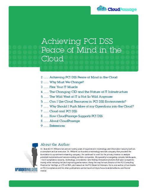 Achieving PCI DSS Peace of Mind In The Cloud