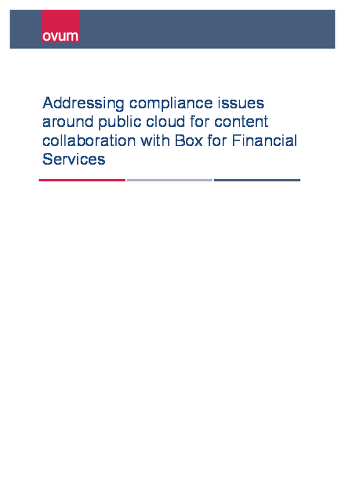 Addressing Compliance Issues Around Public Cloud for Content Collaboration with Box for Financial Services