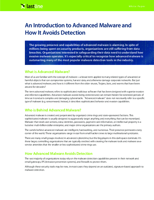 Advanced Malware and How It Avoids Detection