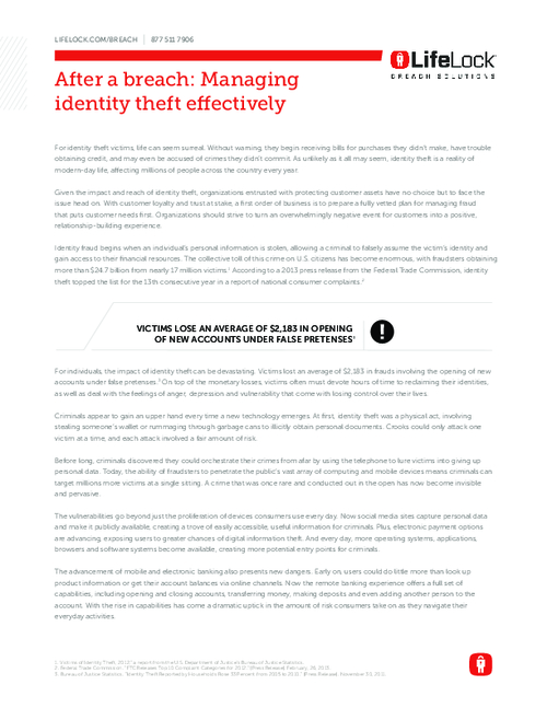 After a Breach: Managing Identity Theft Effectively
