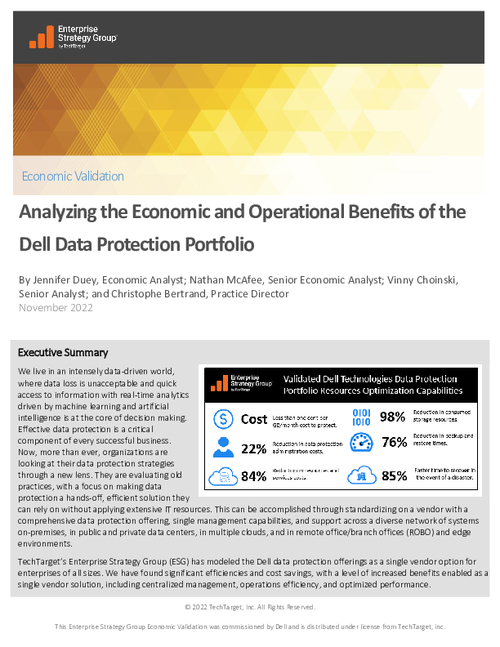 Analyzing the Economic and Operational Benefits of the Dell Data Protection Portfolio
