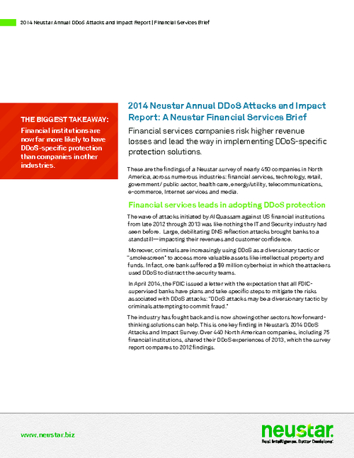 Annual DDoS Attacks and Impact Report: Financial Services Brief