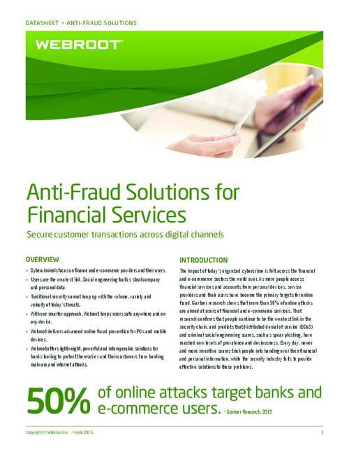 Anti-Fraud Solutions for Financial Services