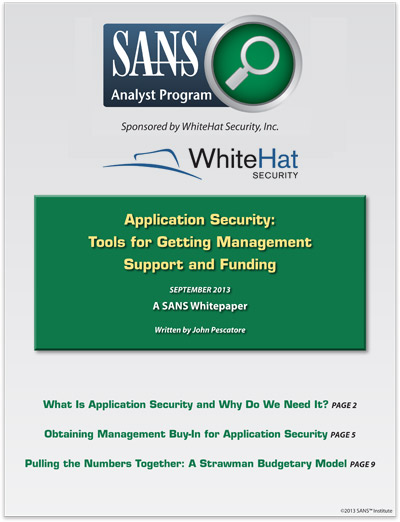 Application Security: Tools for Getting Management Support and Funding