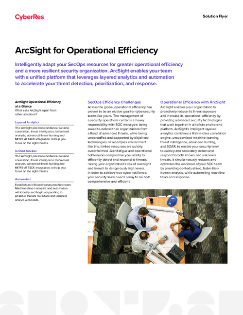 ArcSight for Operational Efficiency