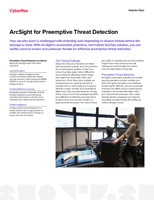 ArcSight for Preemptive Threat Detection