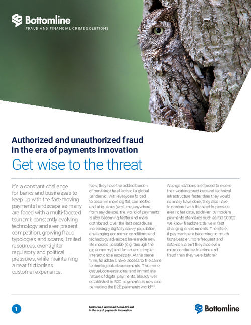 The Era of Payments Innovation and Unauthorized Fraud