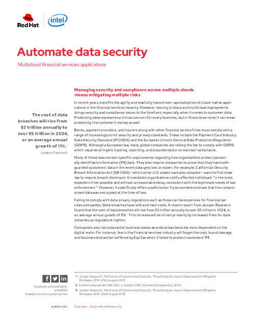 Automate Data Security: Multicloud Financial Services Applications