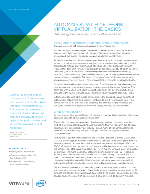 Automation with Network Virtualization: The Basics