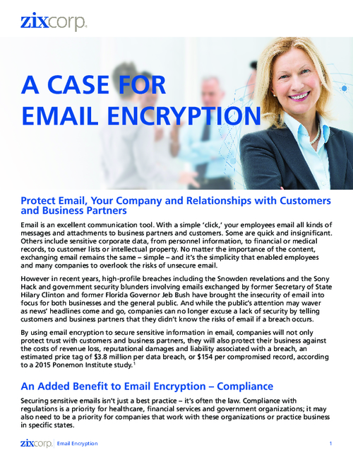 The Benefits of Email Encryption: GLBA, FFIEC, HIPAA Compliance