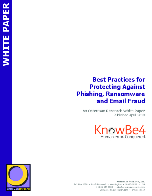 Best Practices For Protection Against Phishing, Ransomware, and Email Fraud