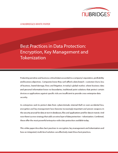 Best Practices in Data Protection: Encryption, Key Management and Tokenization