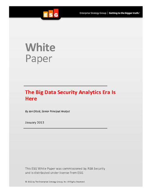 The Big Data Security Analytics Era Is Here