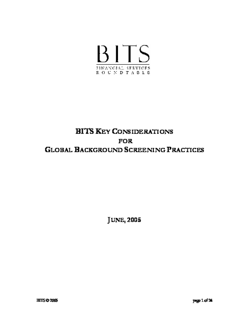 BITS Key  Considerations for Global Background Screening Practices