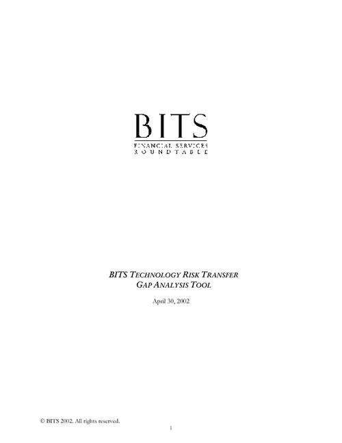 BITS Technology  Risk Transfer Gap Analysis Tool