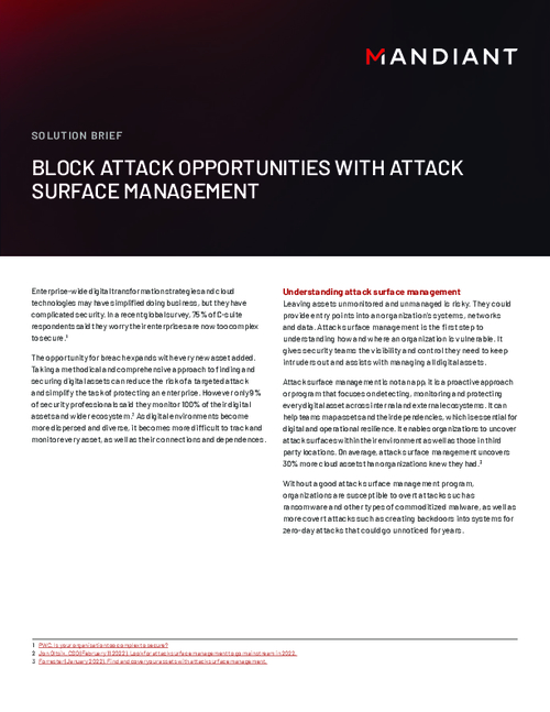 Block Attack Opportunities with Attack Surface Management