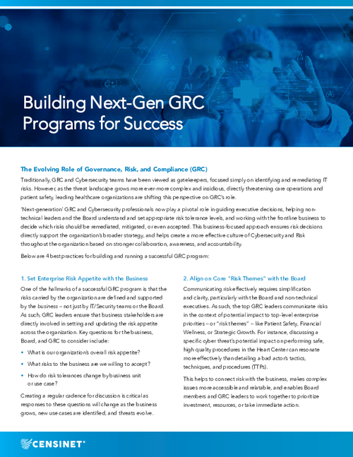 Building Next-Gen Healthcare GRC Programs for Success