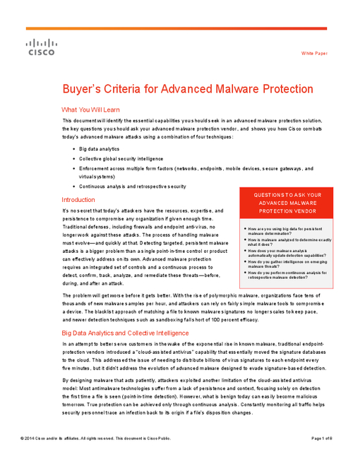 FAQs Before Deploying Advanced Malware Protection