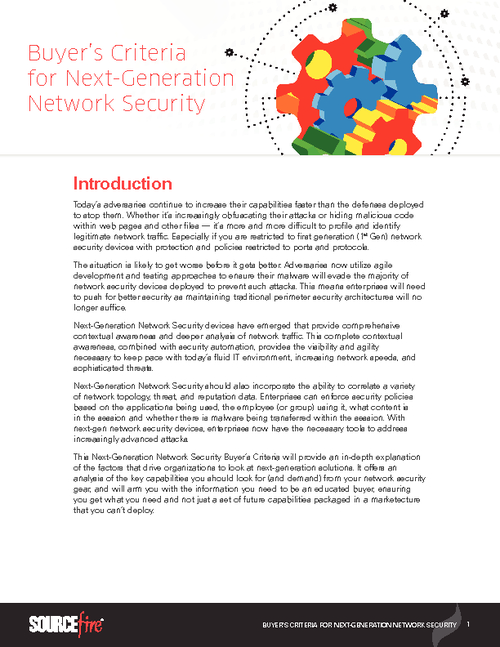 Buyer's Criteria for Next-Generation Network Security