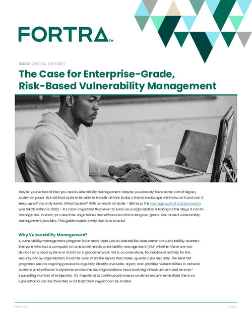 The Case for Enterprise-Grade, Risk-Based Vulnerability Management