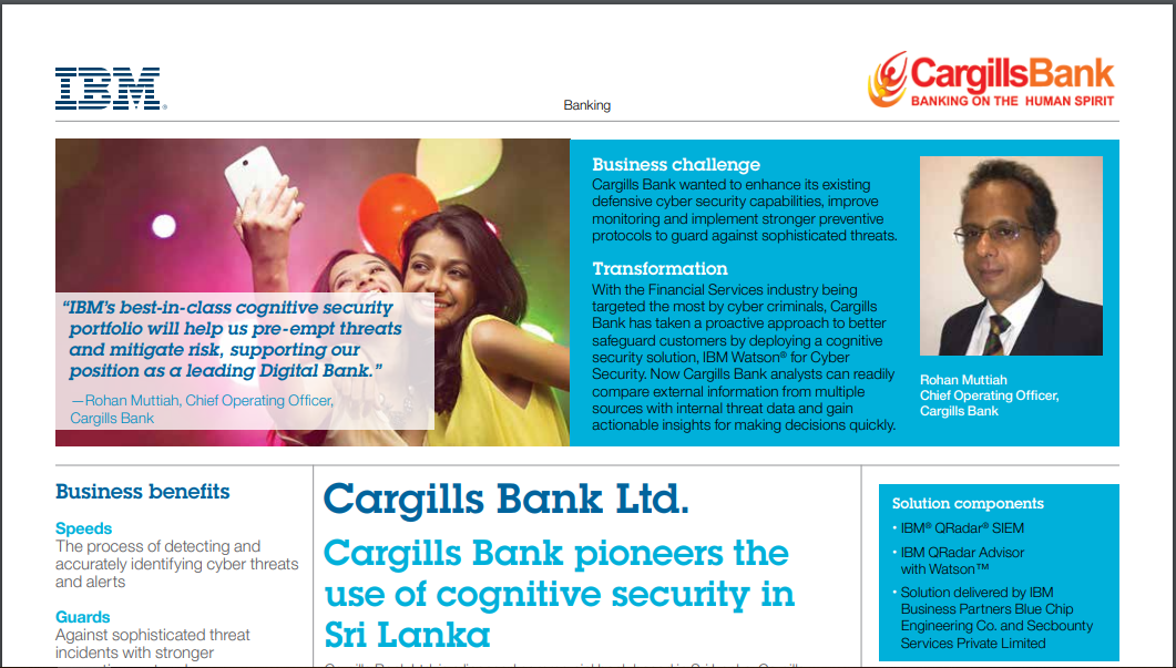 Case Study: Cargills Bank Pioneers the Use Of Cognitive Security