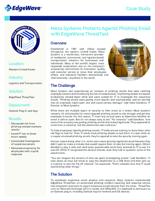 Case Study: Empowering Employees to Mark Suspicious Phishing Emails