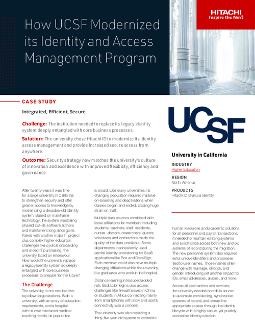 Case Study: How UCSF Modernized its Identity and Access Management Program