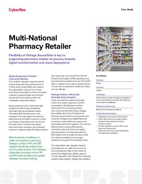 Case Study: Multi-National Pharmacy Retailer Cloud Data Security