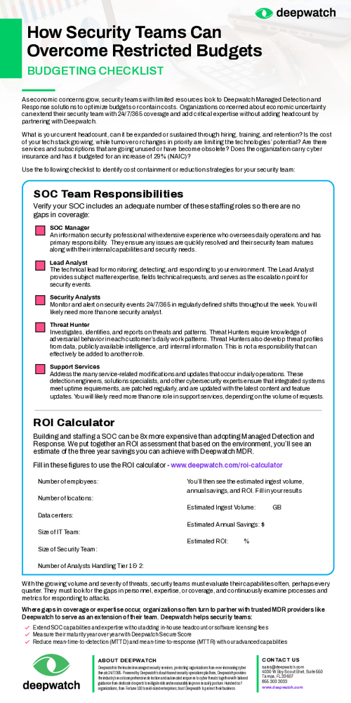 Checklist: How Security Teams Can Overcome Restricted Budgets
