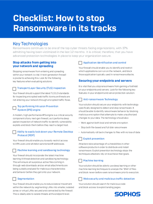Checklist: How to stop Ransomware In Its Tracks